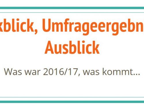 Rückblick 2016/17, Ergebnisse Mitgliederumfrage, Ausblick